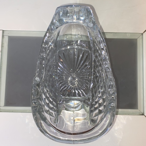 1980s Vintage 24% Lead Crystal Sleigh Candy Dish Bowl - Picture 7 of 9